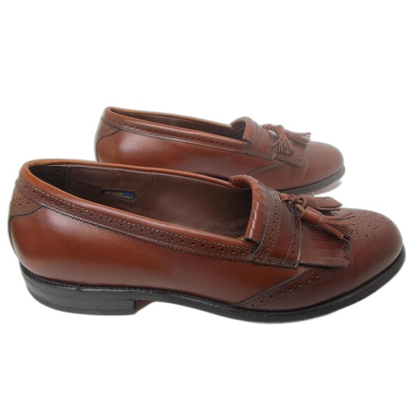 Allen Edmonds Bridgeton Brown Leather Kilted Tassel Loafers Mens US 9.5 D - Picture 6 of 16